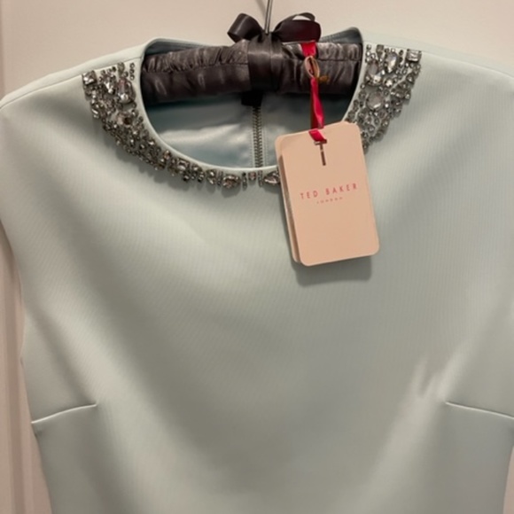 TED BAKER  BETIANA EMBELLISHED BODY CON DRESS MINT GREEN SIZE 2 (US 4) - Picture 4 of 8